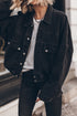 Metal Buttons Flap Pocket Drop Shoulder Denim Jacket